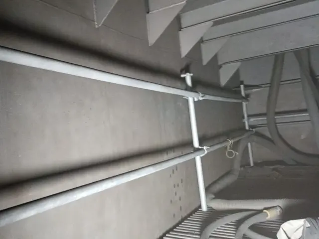 Interior of a cleaned and coated ship tank